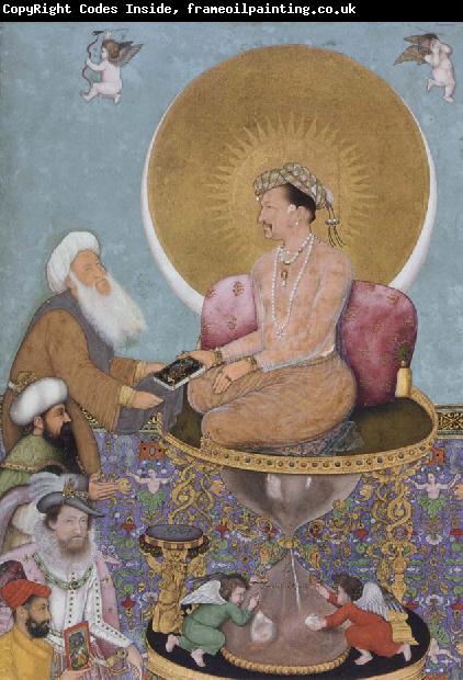 Hindu painter The Mughal emperor jahanir honors a holy dervish,over and above the rulers of the lower world